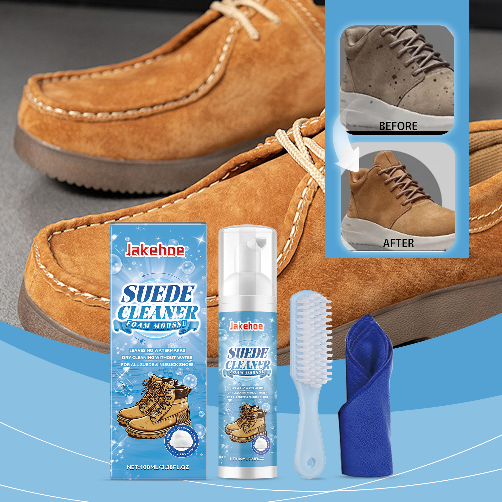 Sneaker Care Wipes - Suede Leather Dry Cleaning Foam No