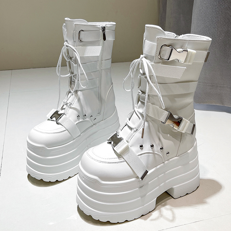 Leather Sneaker Care Kit - 13.5CM,17CM Women Punk Boots Autumn Platform