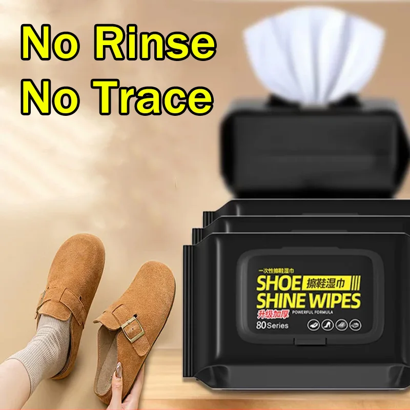 Sneaker Care Wipes - Portable No-Rinse Shoe Cleaning Wipes Disposable