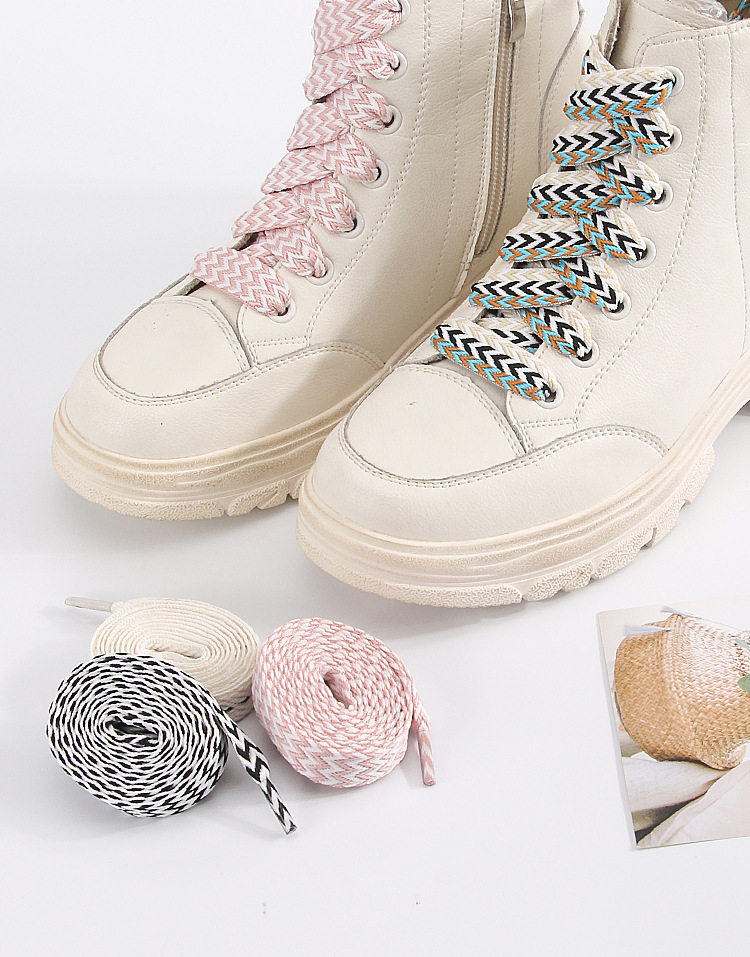 1Pair New 1.5CM Wide Wave Fat  - Lace Replacement Flat บทวิจารณ์และราคา