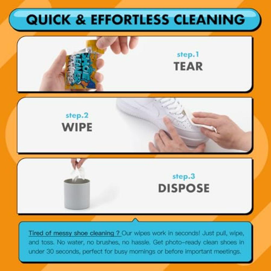 Shoe Cleaner Wipes, Shoe Clean - Sneaker Care Wipes บทวิจารณ์และราคา