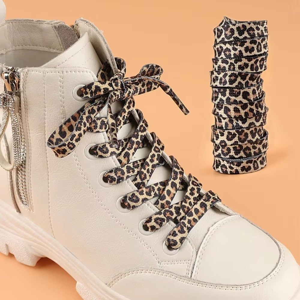 1Pair 120CM Fashion Leopard Pr - Lace Replacement Flat บทวิจารณ์และราคา