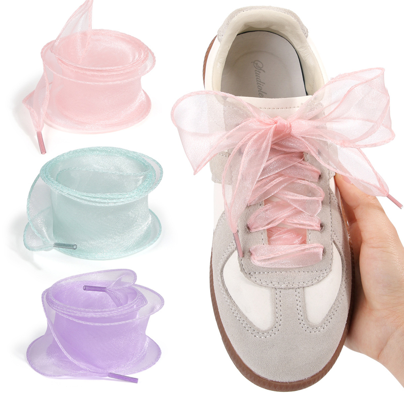 Fishtail Organza Ribbon Shoela - Lace Replacement Flat บทวิจารณ์และราคา